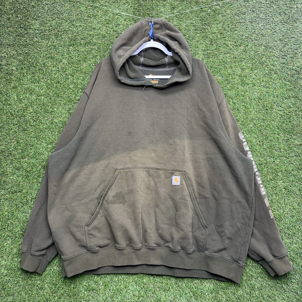 Carhartt Hoodie Mens 4XL Original Fit Heavyweight Faded Workwear Sweatshirt